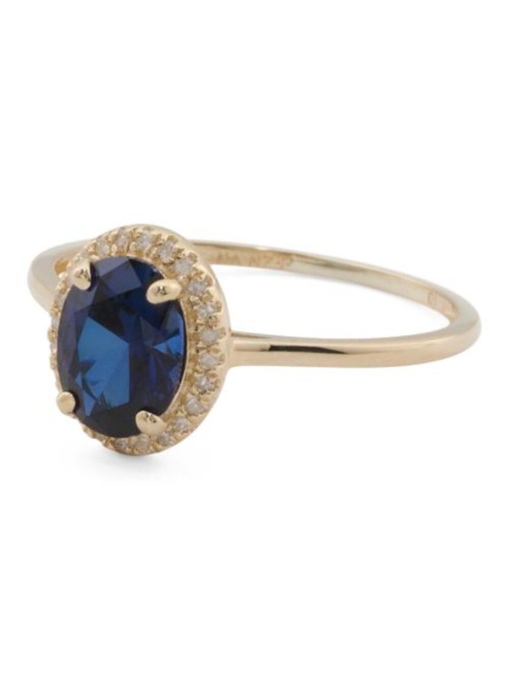 GEMOLIO 10kt Gold Lab Grown Sapphire Ring